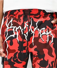 Broken Promises Demon Red & Black Camo Cargo Sweatpants