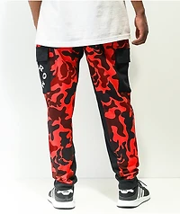 Broken Promises Demon Red & Black Camo Cargo Sweatpants