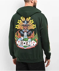 Broken Promises Devil Dealer Green Zip Hoodie