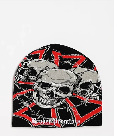 Broken Promises Devils Den Black Skully Beanie