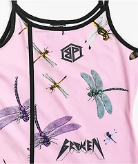 Broken Promises Dragonflies Pink Tank Dress