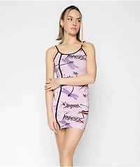 Broken Promises Dragonflies Pink Tank Dress