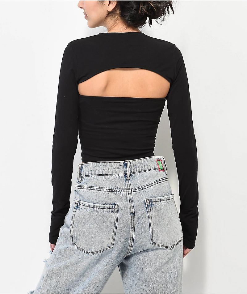 Broken Promises Edward Black Cut Out Long Sleeve Shirt