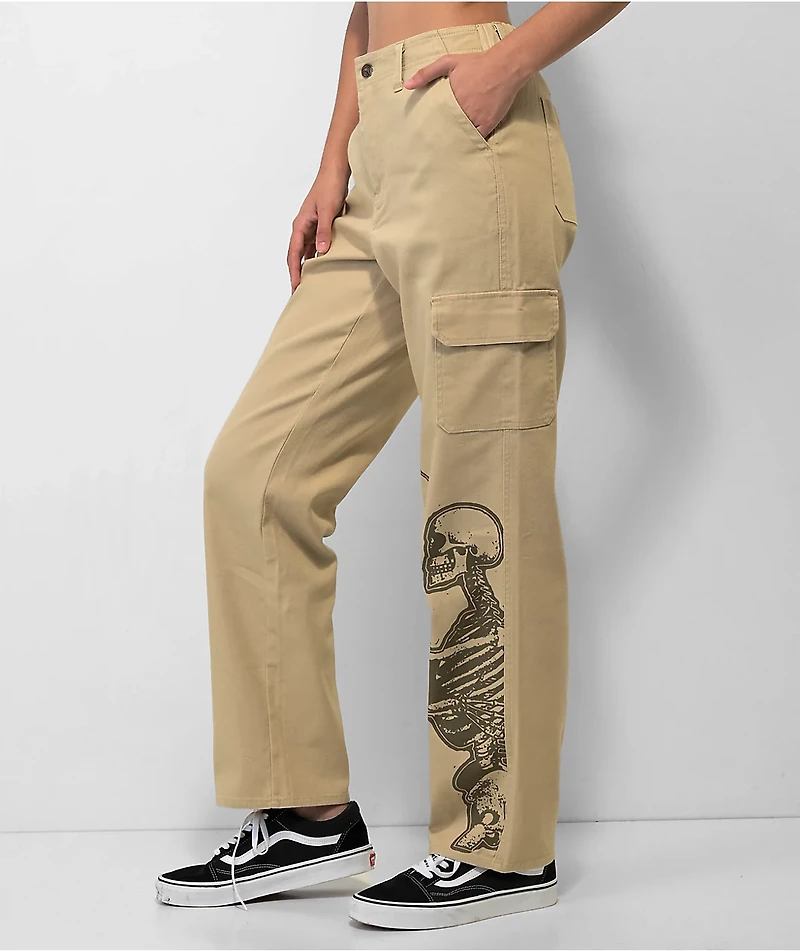 Broken Promises Embrace Khaki Cargo Pants