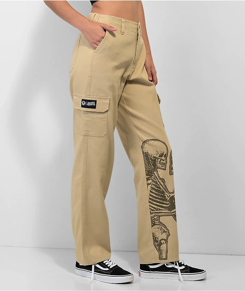 Broken Promises Embrace Khaki Cargo Pants