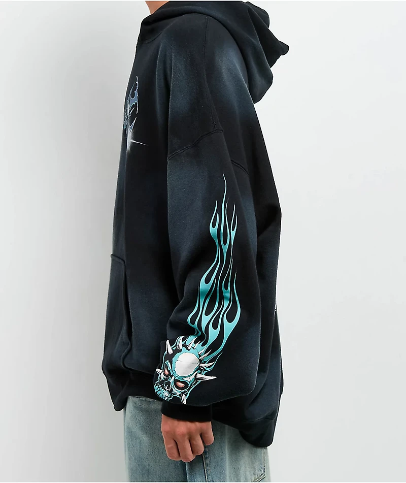 Broken Promises Embrace The Chaos Black Wash Hoodie