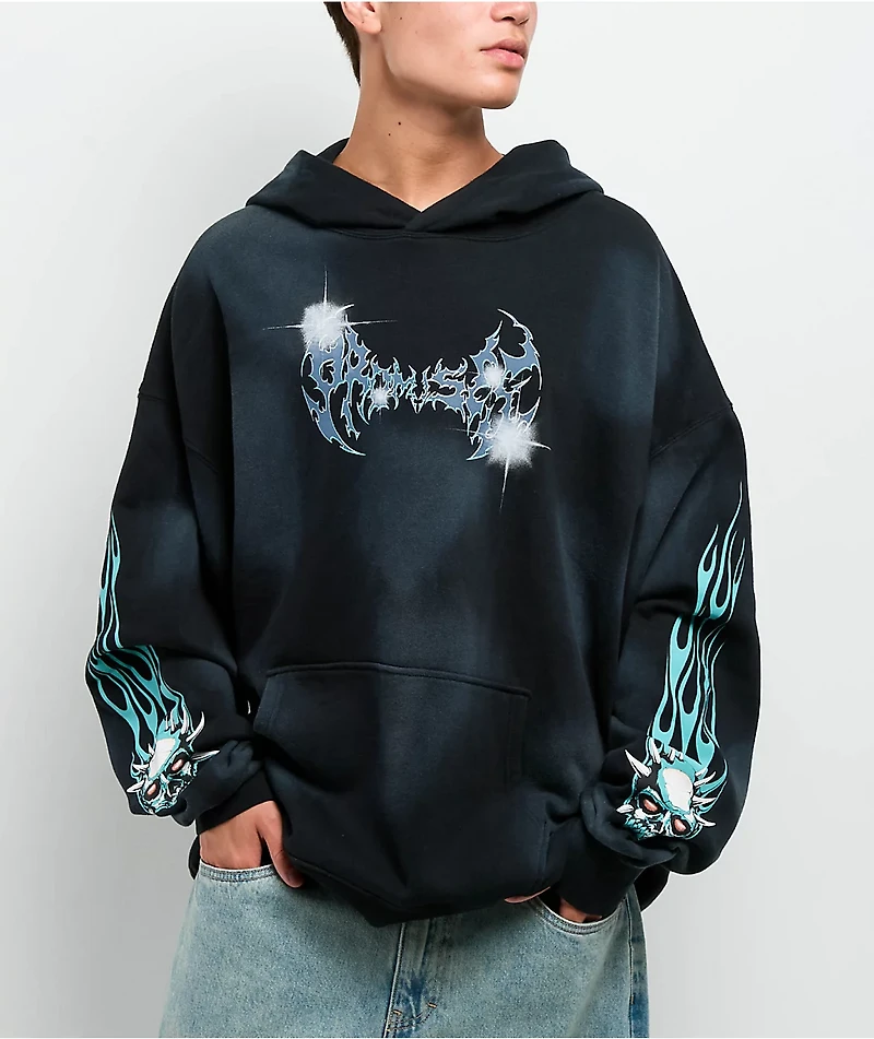 Broken Promises Embrace The Chaos Black Wash Hoodie