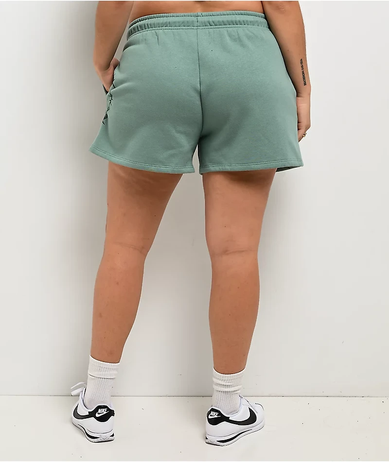 Broken Promises Emotional Embrace Green Sweat Shorts