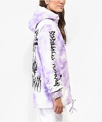 Broken Promises Emotional Wreck Purple & White Tie Dye Snowboard Jacket
