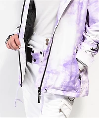 Broken Promises Emotional Wreck Purple & White Tie Dye Snowboard Jacket