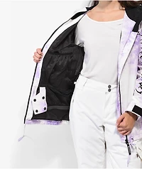 Broken Promises Emotional Wreck Purple & White Tie Dye Snowboard Jacket