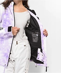 Broken Promises Emotional Wreck Purple & White Tie Dye Snowboard Jacket