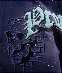 Broken Promises Endless Rhinestone Blue Wash Shorts