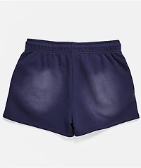 Broken Promises Endless Rhinestone Blue Wash Sweat Shorts