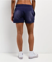 Broken Promises Endless Rhinestone Blue Wash Sweat Shorts