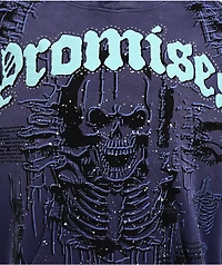 Broken Promises Endless Rhinestoned Navy Wash Hoodie