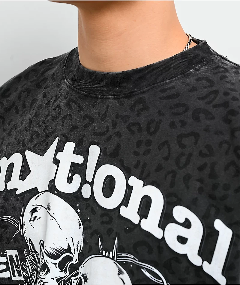 Broken Promises Eternal Embrace Leopard Grey T-Shirt