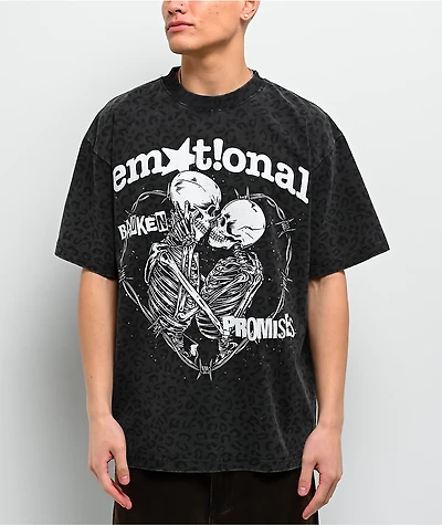 Broken Promises Eternal Embrace Leopard Grey T-Shirt