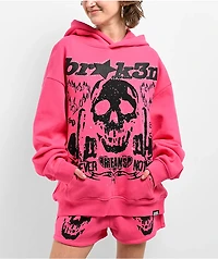 Broken Promises Faceless Pink Rhinestone Hoodie