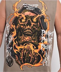 Broken Promises Fading Fire Khaki Tank Top
