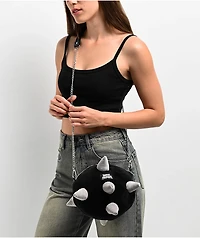 Broken Promises Flail Black Plush Shoulder Bag