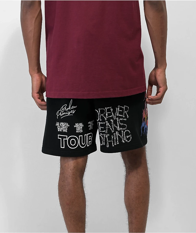 Broken Promises Forever Tour Black Sweat Shorts