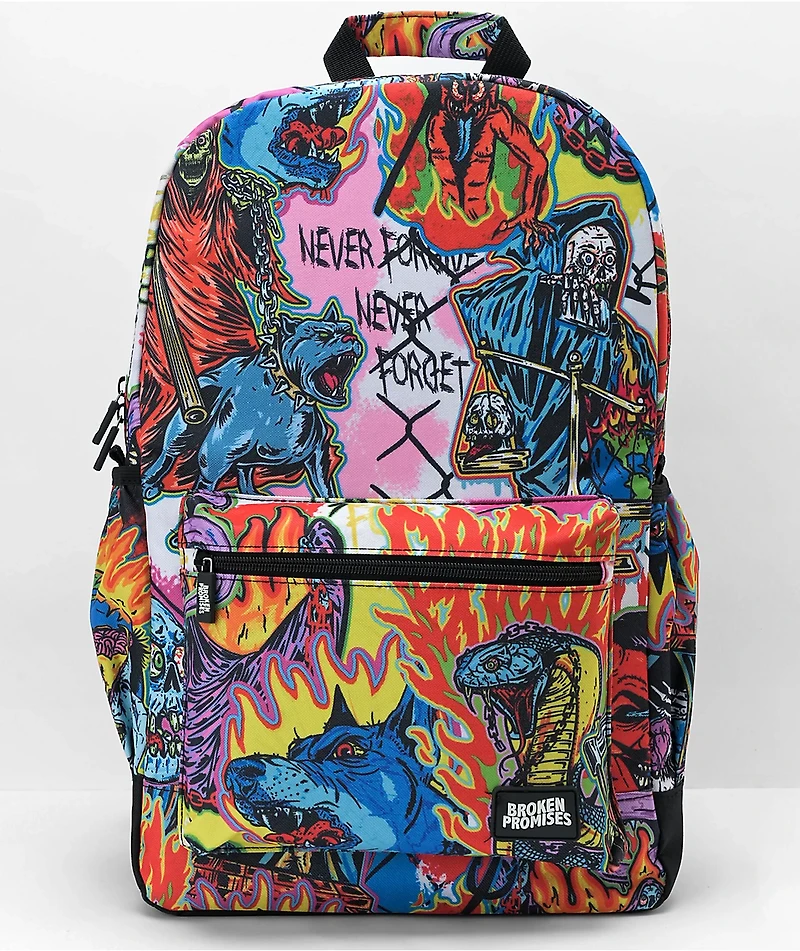Broken Promises Forgiveness Red, Pink & Blue Backpack