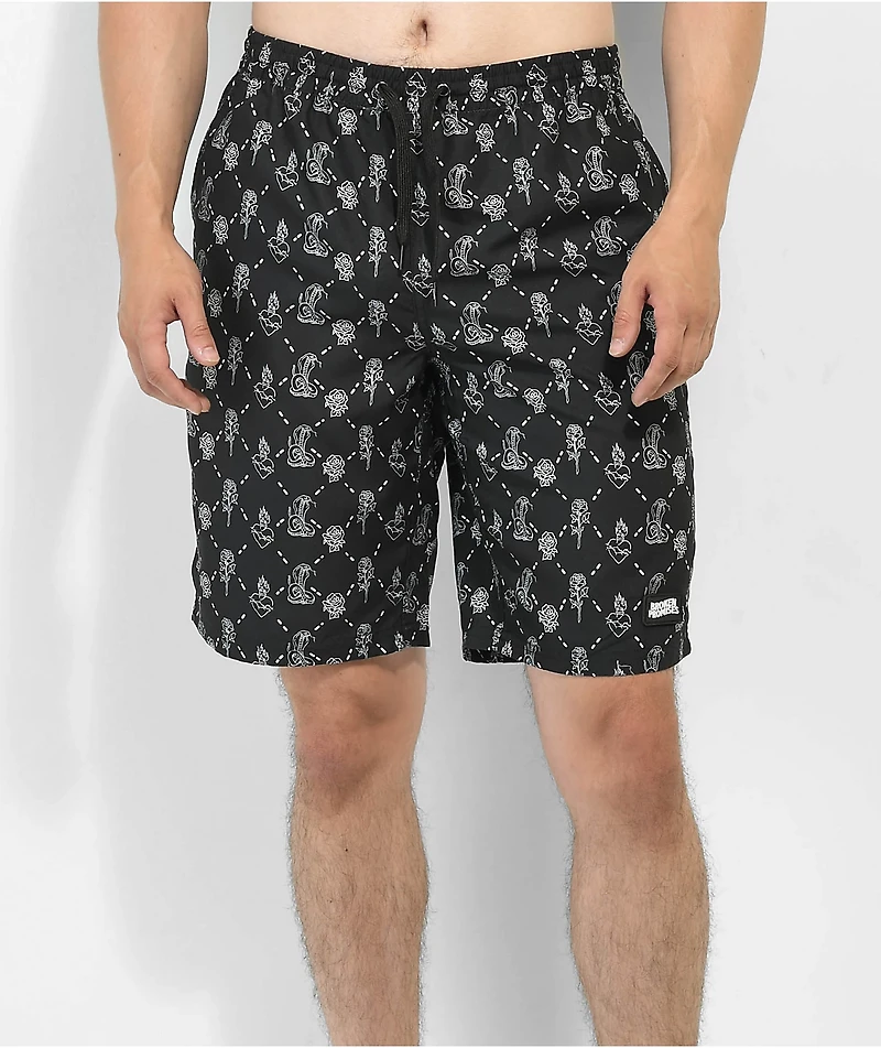 Broken Promises Fortunate Black Board Shorts