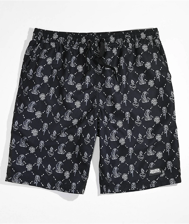 Broken Promises Fortunate Black Board Shorts