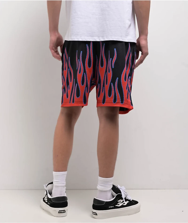 Broken Promises Frenemy Black & Red Mesh Shorts