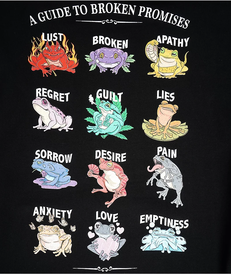 Broken Promises Frog Guide Black Hoodie