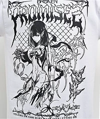 Broken Promises Futuristic Destroyed White T-Shirt