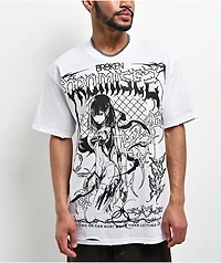 Broken Promises Futuristic Destroyed White T-Shirt