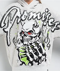 Broken Promises Get A Grip Heather Grey Hoodie