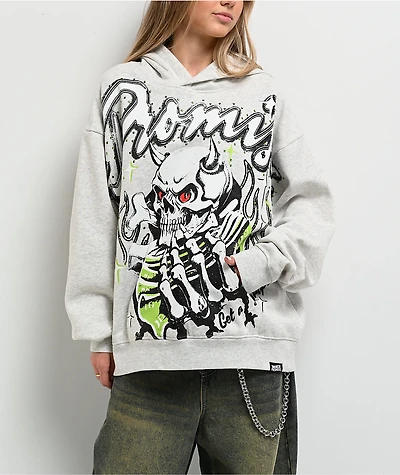 Broken Promises Get A Grip Heather Grey Hoodie