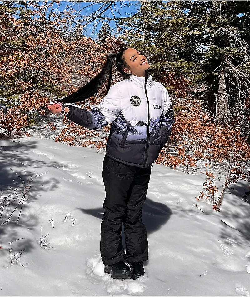 Broken Promises Glacier Cold Black & White Puffer Jacket