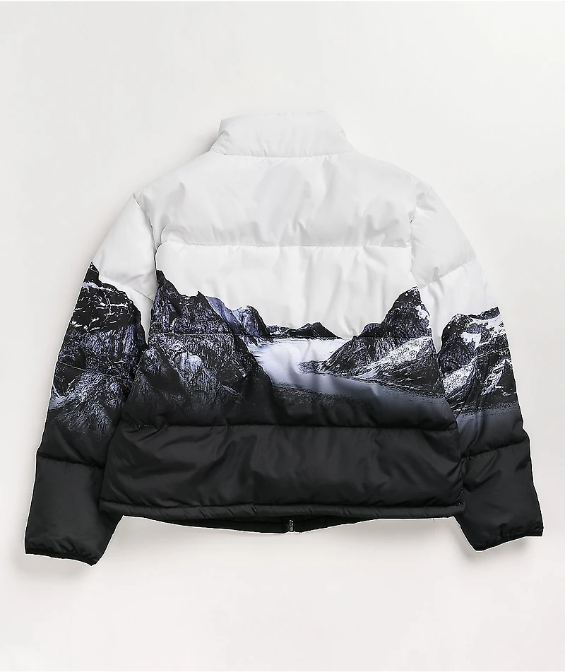 Broken Promises Glacier Cold Black & White Puffer Jacket