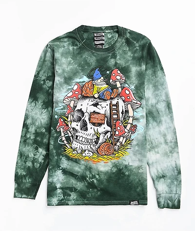 Broken Promises Gnome Grown Green Tie Dye Long Sleeve T-Shirt