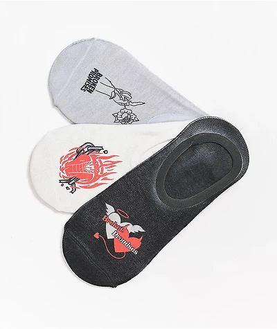 Broken Promises Good & Evil 3 Pack No Show Socks