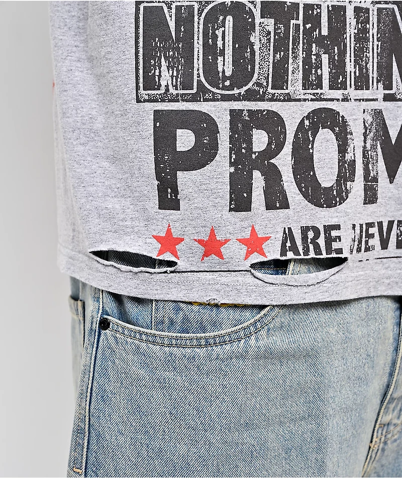 Broken Promises Gossip Column Grey T-Shirt