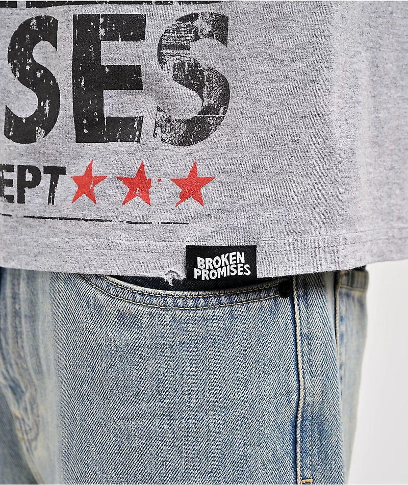 Broken Promises Gossip Column Grey T-Shirt