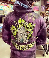 Broken Promises Grave Goblin Black & Purple Tie Dye Hoodie