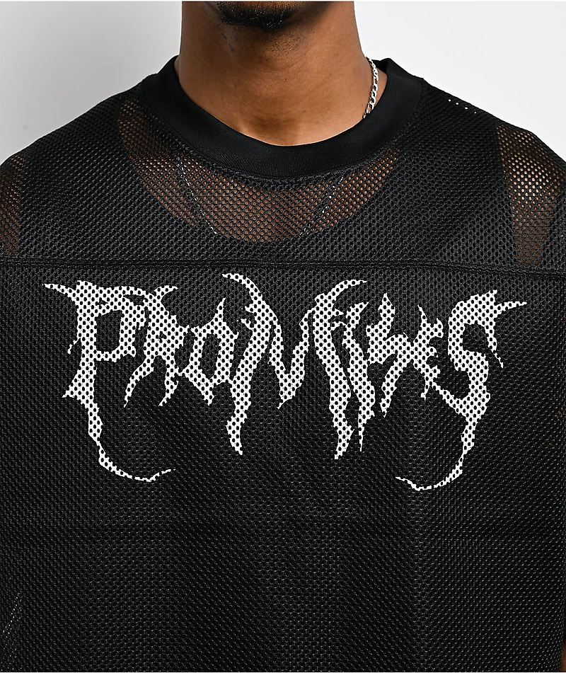 Broken Promises Graveyard Black Crop Football Jersey