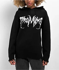 Broken Promises Graveyard Knit Black Hoodie