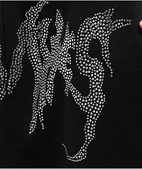 Broken Promises Graveyard Rhinestone Black Sweatpants