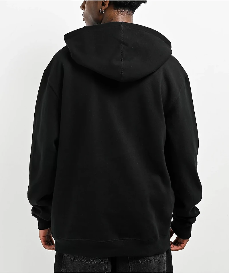 Broken Promises Graveyard Rhinestone Black Zip Up Hoodie