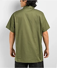 Broken Promises Grim Love Green Short Sleeve Button Up Shirt