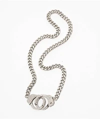 Broken Promises Handcuff Silver 20" Chain Necklace