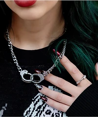 Broken Promises Handcuff Silver 20" Chain Necklace