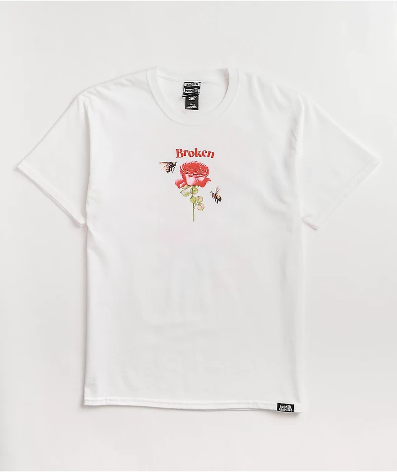 Broken Promises Happy On The Outside White T-Shirt
